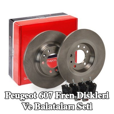 MAPCO Fren diskleri ve balataları seti Arka Aks, düz, fren kaliperi vidaları ile — Peugeot 607