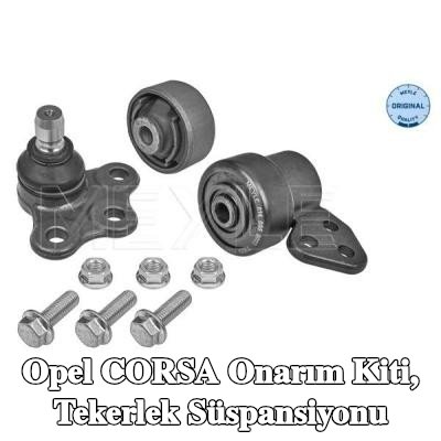 MEYLE Onarım kiti, tekerlek süspansiyonu Ön Aks Sol, Ön Aks Sağ, bilyeli mafsal ile, lastik yatağı ile — 2002 Opel Corsa