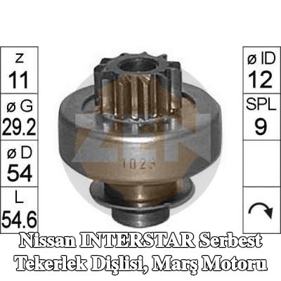 ERA Serbest Tekerlek Dişlisi, marş motoru — 2002 Nissan Interstar