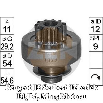 ERA Serbest Tekerlek Dişlisi, marş motoru — Peugeot J5