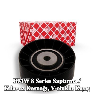 FEBI BILSTEIN Saptırma / kılavuz kasnağı, V-ribbed belt Outer Diameter: 80mm — 1995 BMW 8 Series