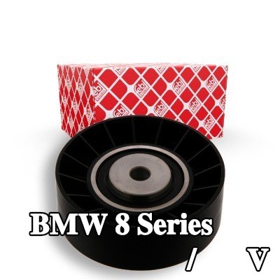 FEBI BILSTEIN بكرة الانحراف/التوجيه, V-ribbed belt Outer Diameter: 80mm — 1995 BMW 8 Series