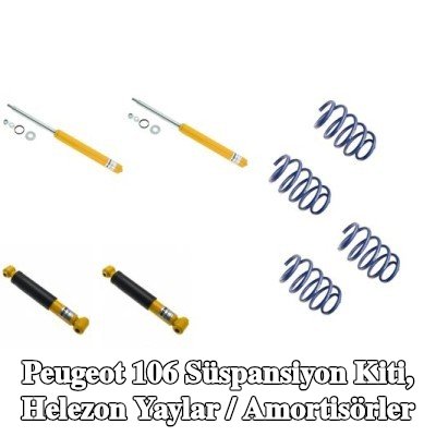 KONI Süspansiyon kiti, helezon yaylar / amortisörler Ön Aks, Arka Aks — Peugeot 106