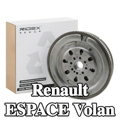 RIDEX REMAN Volan Sürtünme kontrol plakalı çift kütleli volan, vida seti ile, pilot yatak olmadan — 2012 Renault Espace