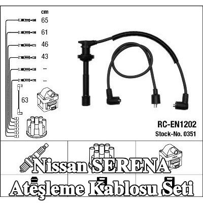 NGK Ateşleme kablo seti siyah — Nissan Serena