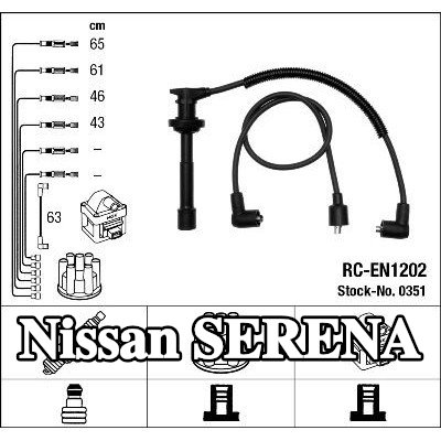 NGK مجموعة أسلاك الإشعال سوداء — Nissan Serena