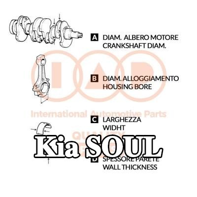 IAP QUALITY PARTS مجموعة محامل قضيب التوصيل — 2012 Kia Soul