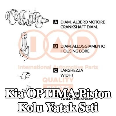 IAP QUALITY PARTS Piston Kolu Yatak Seti — Kia Optima