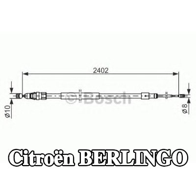BOSCH كابل فرامل اليد 2398mm — 2012 Citroën Berlingo