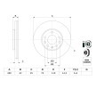 BOSCH القطر الخارجي لقرص المكابح: 280mm, مُهوى, مطلي — Opel Combo (11)