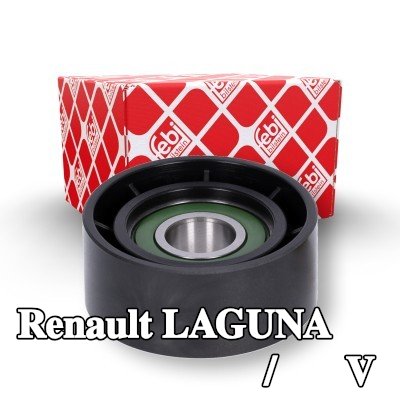 FEBI BILSTEIN بكرة الانحراف/التوجيه, V-ribbed belt Outer Diameter: 60mm — Renault Laguna