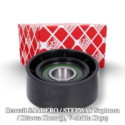 FEBI BILSTEIN Saptırma / kılavuz kasnağı, V-ribbed belt Outer Diameter: 60mm — Renault Sandero / Stepway