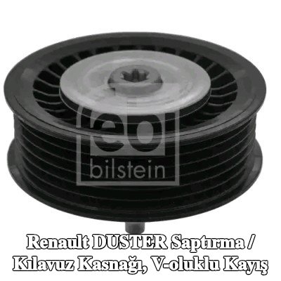 FEBI BILSTEIN Saptırma / kılavuz kasnağı, V-ribbed belt Outer Diameter: 81mm, vida ile — Renault Duster