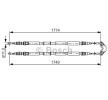 BOSCH El freni kablosu 1774mm, 1749mm — 2012 Opel Zafira (2)