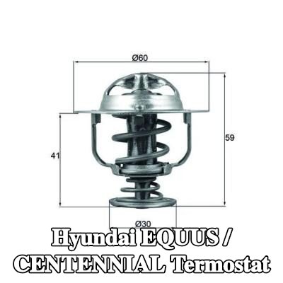MAHLE Termostat 82°C, 60mm, 30mm, contalı/sızdırmaz — Hyundai Equus / Centennial