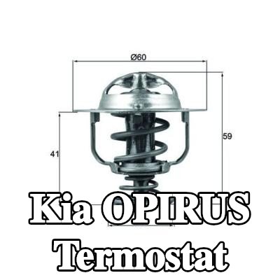 MAHLE Termostat 82°C, 60mm, 30mm, contalı/sızdırmaz — Kia Opirus