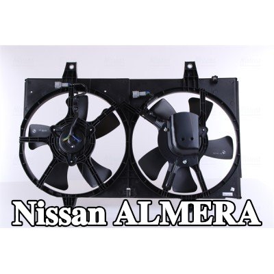 NISSENS مروحة, المبرد 320mm, مع غطاء مروحة المبرد, بدون مقاوم, بدون وحدة التحكم — 1998 Nissan Almera