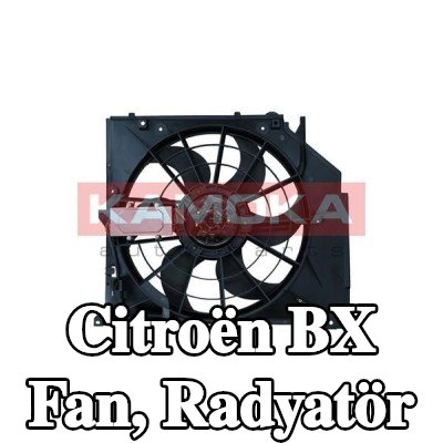 KAMOKA Fan, radyatör 412mm — Citroën Bx