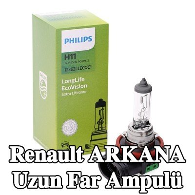 PHILIPS Uzun far ampulü LongLife EcoVision, H11, 55W, 12V — Renault Arkana