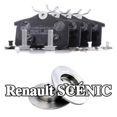 RIDEX مجموعة أقراص الفرامل والوسادات للمحور الخلفي, صلب — 2000 Renault Scénic