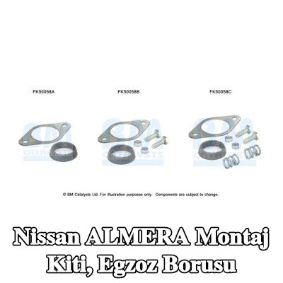 BM CATALYSTS Montaj Kiti, egzoz borusu — Nissan Almera