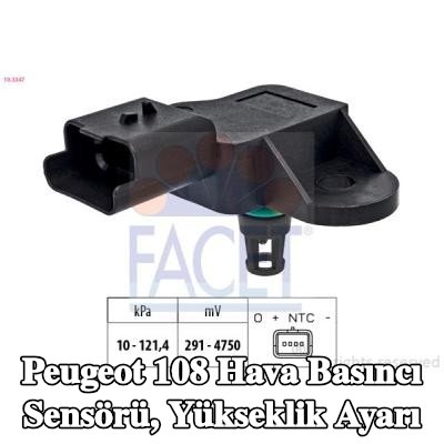 FACET Hava Basıncı Sensörü, yükseklik ayarı — Peugeot 108