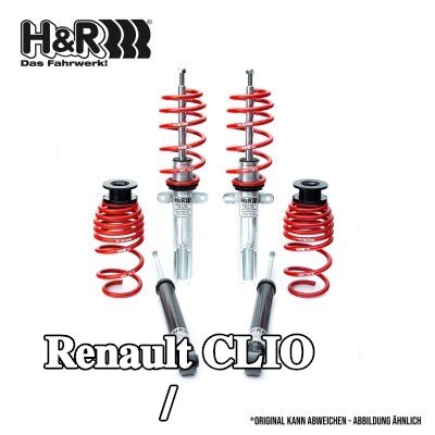 H&R مجموعة التعليق، نوابض لولبية / ممتصات صدمات — Renault Clio