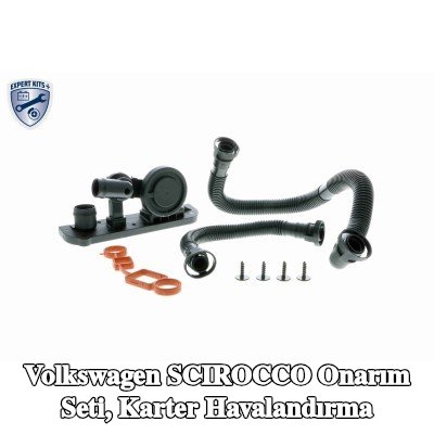 VAICO Onarım Seti, karter havalandırması Silindir Kafası, contalı/sızdırmaz, hortumlu, cıvata/vida ile — Volkswagen Scirocco