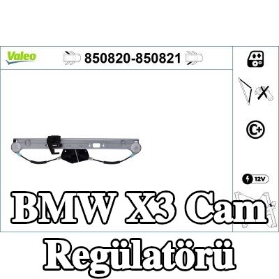 VALEO Sağ arka cam regülatörü, Elektrikli, elektrik motoru olmadan — 2011 BMW X3