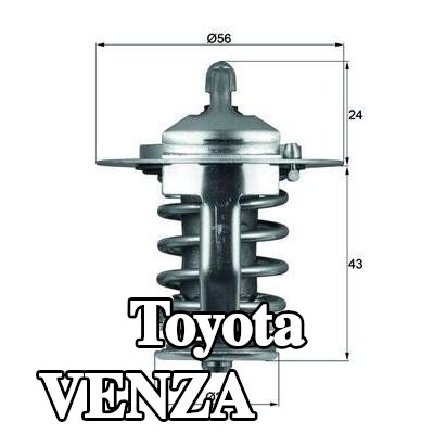 MAHLE ثرموستات 82°C, 56mm, 28mm, بدون حشية/مانع تسرب — Toyota Venza