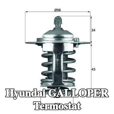 MAHLE Termostat 82°C, 56mm, 28mm, contasız/sızdırmazlık elemanı olmadan — Hyundai Galloper
