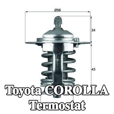 MAHLE Termostat 82°C, 56mm, 28mm, contasız/sızdırmazlık elemanı olmadan — 2016 Toyota Corolla