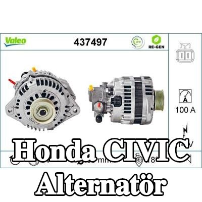 VALEO Alternatör YENİDEN ÜRETİLMİŞ PREMIUM, 100A — 2002 Honda Civic