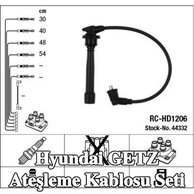 NGK Ateşleme kablo seti siyah — Hyundai Getz