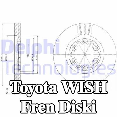 DELPHI Fren diski Dış Çap: 256mm, Havalandırmalı, Yağlanmış — Toyota Wish