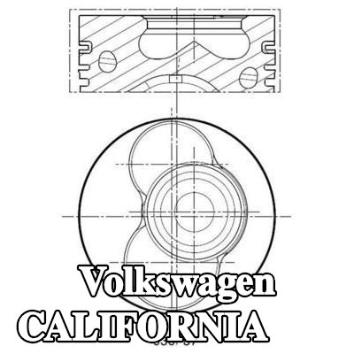 MAHLE مكبس للأسطوانة 3-4, to cylinder 3, to cylinder 4, مع قناة تبريد, مع حامل حلقة المكبس — 2008 Volkswagen California