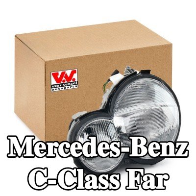 VAN WEZEL Far Sol, H7/H7, far seviyeleme motoru olmadan, Lens Rengi (yön göstergesi): beyaz — 2002 Mercedes-Benz C-Class