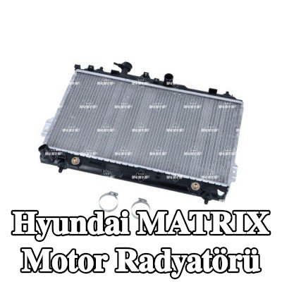 NRF Motor radyatörü Alüminyum, montaj parçaları ile — Hyundai Matrix