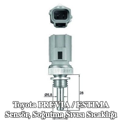 MAHLE Sensör, soğutma suyu sıcaklığı M12x1.5, contalı/sızdırmaz — Toyota Previa / Estima
