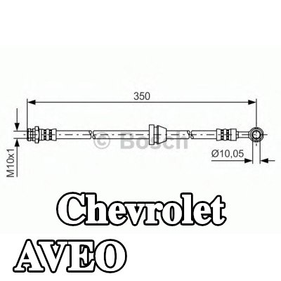 BOSCH خرطوم الفرامل 340mm — Chevrolet Aveo