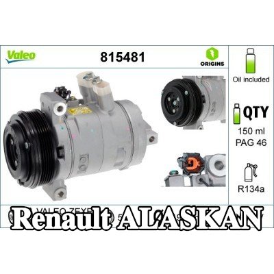 VALEO ضاغط تكييف الهواء مع زيت ضاغط PAG — Renault Alaskan