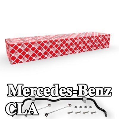 FEBI BILSTEIN قضيب مانع الانقلاب مع حوامل مطاطية, المحور الأمامي, مع قضيب توصيل — Mercedes-Benz Cla