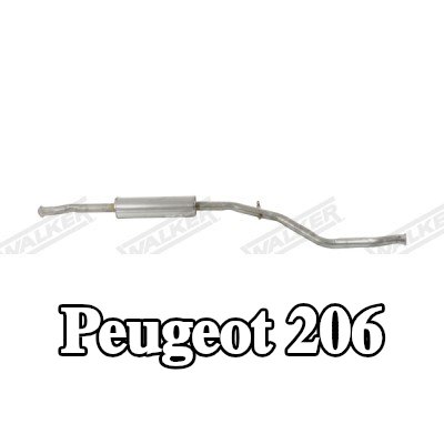 WALKER كاتم الصوت الأوسط 1790mm, بدون قطع التثبيت — Peugeot 206