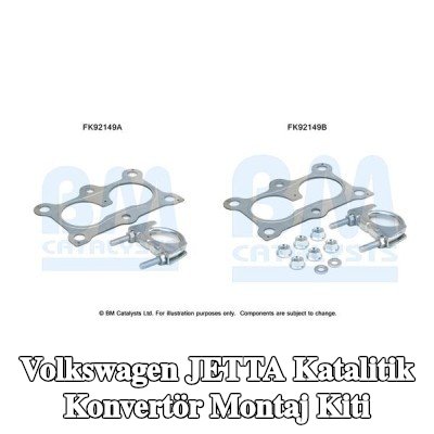 BM CATALYSTS Katalitik konvertör montaj kiti — 2004 Volkswagen Jetta