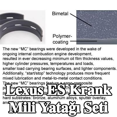 IPSA Krank mili yatak seti Çelik tabanlı alüminyum alaşımı — Lexus Es
