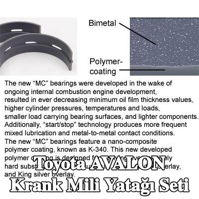 IPSA Krank mili yatak seti Çelik tabanlı alüminyum alaşımı — 2012 Toyota Avalon