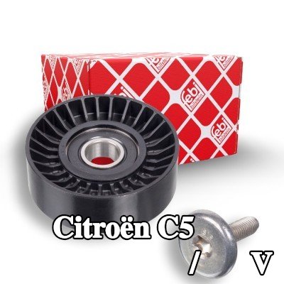 FEBI BILSTEIN بكرة الانحراف/التوجيه, V-ribbed belt Outer Diameter: 78mm, مع برغي — 2002 Citroën C5