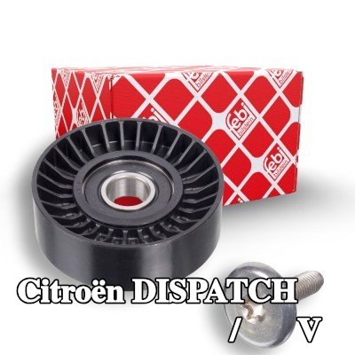 FEBI BILSTEIN بكرة الانحراف/التوجيه, V-ribbed belt Outer Diameter: 78mm, مع برغي — 2000 Citroën Dispatch