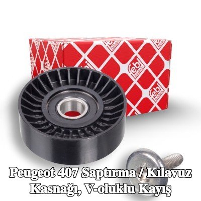 FEBI BILSTEIN Saptırma / kılavuz kasnağı, V-ribbed belt Outer Diameter: 78mm, vida ile — Peugeot 407