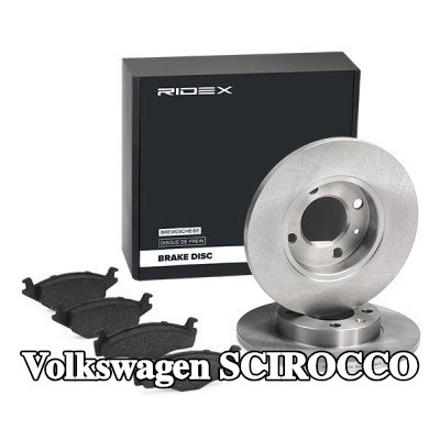 RIDEX مجموعة أقراص الفرامل والوسادات للمحور الأمامي, صلب — 1990 Volkswagen Scirocco